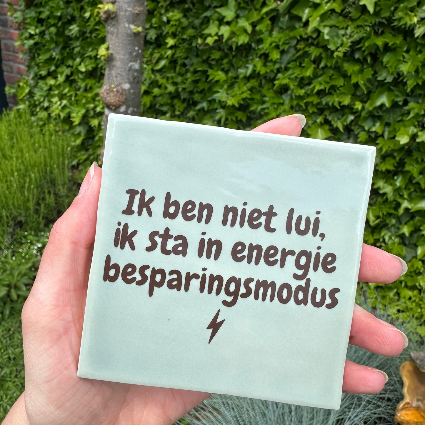 Ik ben niet lui, ik sta in energiebesparingsmodus - Actie: 2+1 gratis op alle tegeltjes