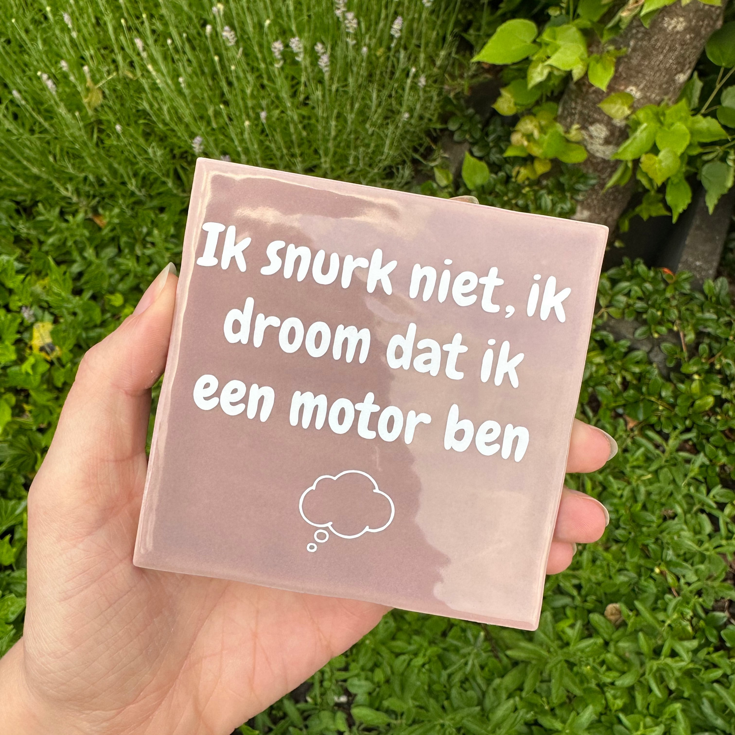 Ik snurk niet, ik droom dat ik een motor ben - Actie: 2+1 gratis op alle tegeltjes